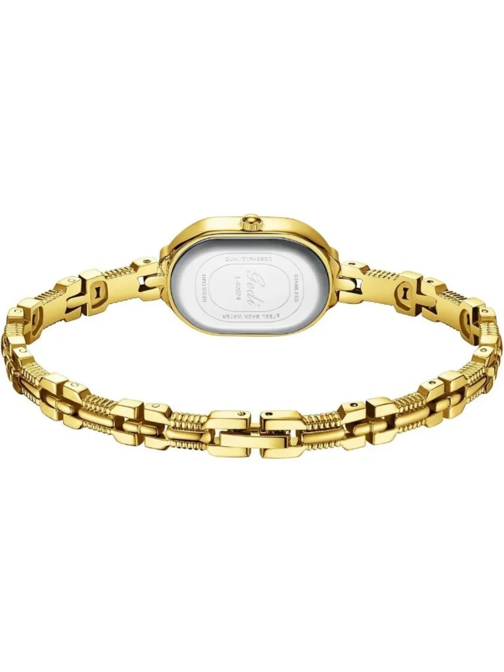 Vintage Petite Gold Dainty Watch - Small Oval Analog Quartz, Luxury Waterproof